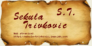 Sekula Trivković vizit kartica